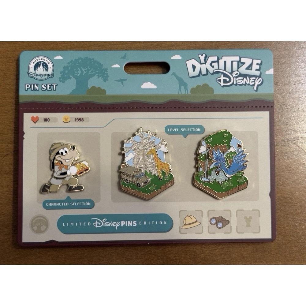 Walt Disney World Digitize Animal Kingdom Goofy Pandora Three Pin Set LE 3000